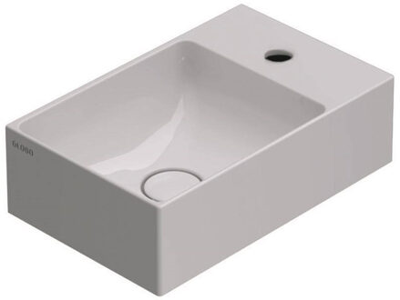 Globo Wastafel Globo T-Edge Inclusief Kraangat Zonder Overloop 40x25x12 cm Wit