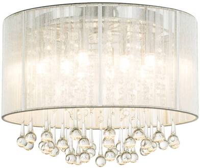 Globo Zilveren LED plafondlamp Sierra met ornamenten chroom, zilver, helder
