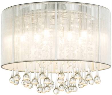 Globo Zilveren LED plafondlamp Sierra met ornamenten chroom, zilver, helder