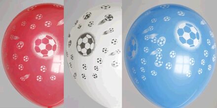 globos Zak 50 Ballons Voetbal Rood/wit/blauw multi