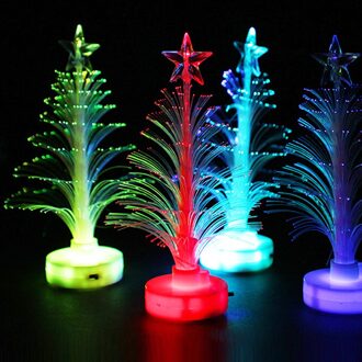 Gloeiende Kerstboom Leuke Kleurrijke LED Fiber Optic Nachtlampje Kerstbomen Lamp Licht Kinderen Xmas voor Kinderen Meisje