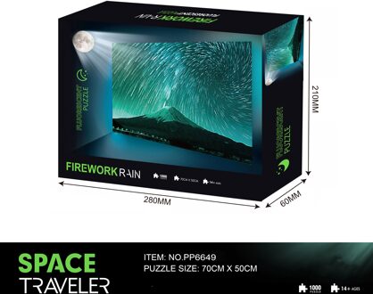 Gloeiende Ruimte Puzzel 1000 Stuk Volwassen Puzzel Game Educatief Speelgoed 12 + Y Kinderen Educatief Speelgoed Kerstcadeau Met doos Meteor douche(Glow)