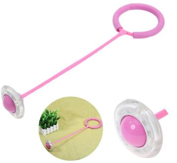 Gloeiende Stuiterende Ballen Een Voet Knipperende Bal Overslaan Springtouwen Sport Swing Bal Kinderen Kind Ouder Games Roze