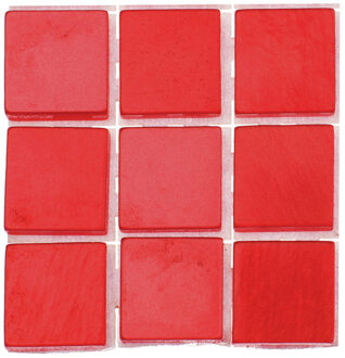 Glorex Hobby - mozaiek stenen/steentjes - rood - 63x - 10x10x2 mm - Mozaiektegel