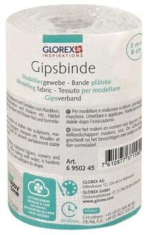 Glorex Keratex gips - 3 meter x 8 cm - zwangere buik gipsen - hobby gips Wit