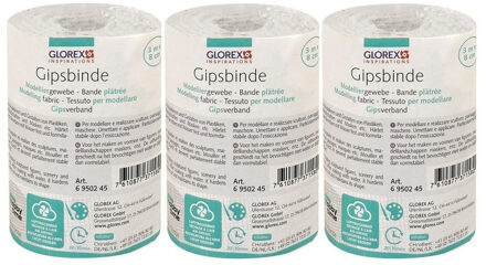Glorex Keratex gips - 3x rollen - 3 meter x 8 cm - zwangere buik gipsen - hobby gips