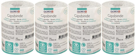 Glorex Keratex gips - 4x rollen - 3 meter x 8 cm - zwangere buik gipsen - hobby gips