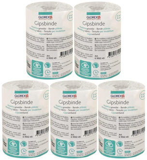 Glorex Keratex gips - 5x rollen - 3 meter x 8 cm - zwangere buik gipsen - hobby gips