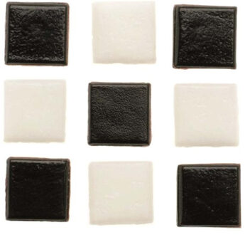 Glorex mozaiek steentjes - starters pakket - 280x stuks - wit/zwart