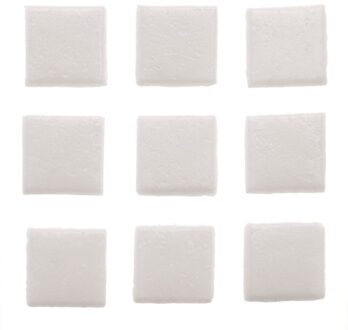 Glorex mozaiek steentjes/tegeltjes - glas - vierkant - 30x stuks - wit -? 2 x 2 cm - hobby/knutselen