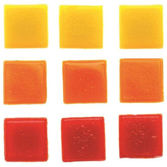 Glorex mozaiek steentjes/tegeltjes - starters pakket - vierkant - 280x stuks - multi - 1 x 1 cm