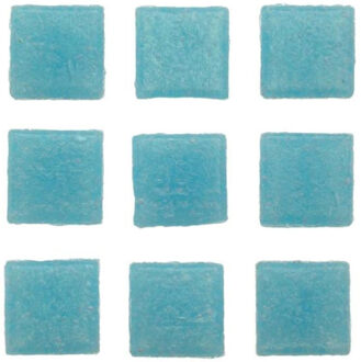 Glorex mozaiek steentjes/tegeltjes - vierkant - 140x stuks - licht blauw - 1 x 1 cm