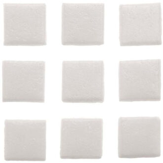 Glorex mozaiek steentjes/tegeltjes - vierkant - 140x stuks - wit - 1 x 1 cm