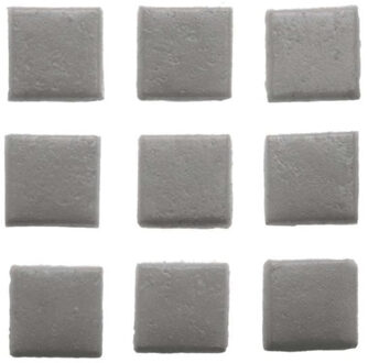 Glorex mozaiek steentjes/tegeltjes - vierkant - 30x stuks - donkergrijs - 2 x 2 cm