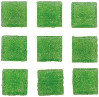 Glorex mozaiek steentjes/tegeltjes - vierkant - 30x stuks - groen - 2 x 2 cm