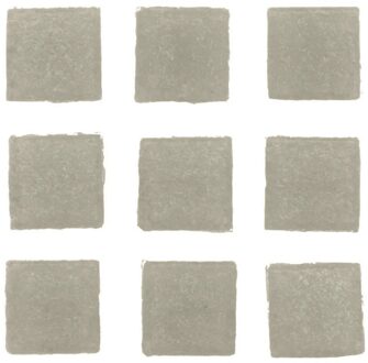 Glorex mozaiek steentjes/tegeltjes - vierkant - 60x stuks - lichtgrijs - 2 x 2 cm - hobby/knutselen