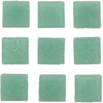 Glorex mozaiek steentjes/tegeltjes - vierkant - 90x stuks - turquoise - 2 x 2 cm