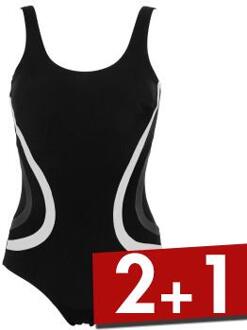 Gloria Basic Chlorine Resistant Swimsuit * Actie * Zwart,Versch.kleure/Patroon,Roze,Blauw,Wit - 36,38,40,42,44,46,48