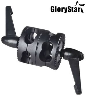 Glorie Ster Swivel Dual Head Grip Houder Beugel Voor Photo Studio Boom Reflector Arm Ondersteuning Dual Grip Hoofd Hoek Klem