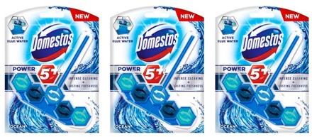 Glorix Toiletblokken Glorix Toiletblok Power 5 Blue Water Ocean 3 x 53 g