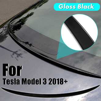 Gloss Black Abs Kofferbak Spoiler Cover Trim Voorruit Waterkerende Wing Auto Styling Accessoires Voor Tesla Model 3 +