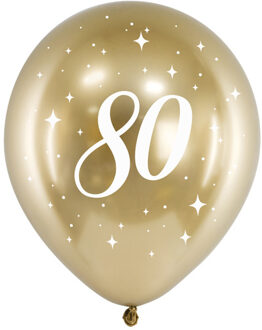 Glossy Ballonnen 80 goud (6st) Goud - Brons
