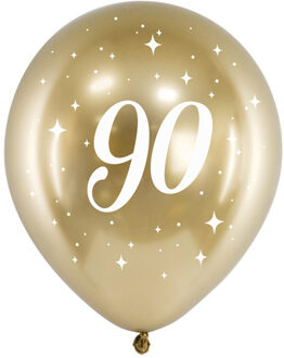 Glossy Ballonnen 90 goud (6st) Goud - Brons