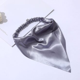 Glossy Zijdeachtig Satijn Scrunchies Driehoek Haar Sjaal Hoofdband Elastische Haarband Soft Solid Diy Tulband Headwrap Haar Accesoires grijs
