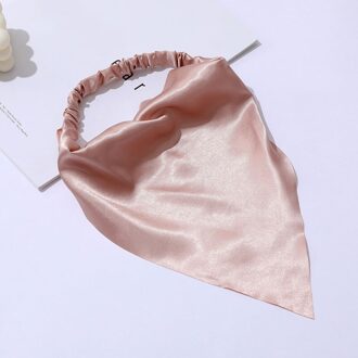 Glossy Zijdeachtig Satijn Scrunchies Driehoek Haar Sjaal Hoofdband Elastische Haarband Soft Solid Diy Tulband Headwrap Haar Accesoires Roze