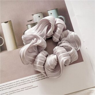 Glossy Zijdeachtig Satijn Scrunchies Pure Kleur Gestreepte Twist Stof Haar Ring Elastische Rubber Haarbanden Meisjes Haar Accessoires grijs