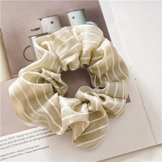 Glossy Zijdeachtig Satijn Scrunchies Pure Kleur Gestreepte Twist Stof Haar Ring Elastische Rubber Haarbanden Meisjes Haar Accessoires Licht Groen