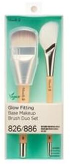 Glow Fitting Base Makeup Brush Duo Set 2 pcs