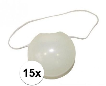 Glow in the dark Clowns neus - 15x - verkleed accessoires clown - met elastiekje