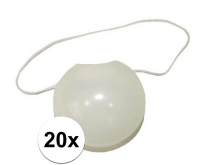 Glow in the dark Clowns neus - 20x - verkleed accessoires clown - met elastiekje