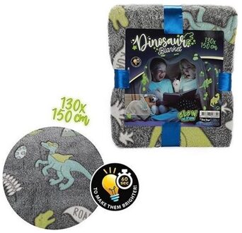 Glow in the dark deken dino 35562A Multikleur