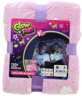 Glow in the dark deken eenhoorn 35563A Multikleur