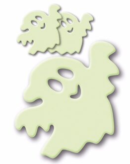 Glow in the dark Halloween stickers van spookjes - 3x stuks - 16 x 9 cm - Muurstickers versiering Multi