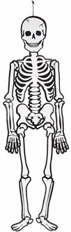 Glow in the dark hangdecoratie skelet - 120 cm - karton - Halloween/Horror thema poppen
