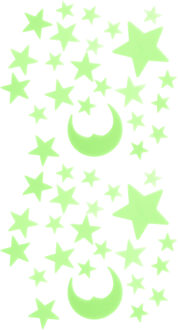 Glow in the dark Heelal - 48x stuks - groen - kinderkamer - decoratie