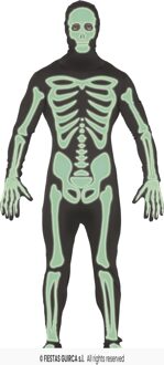 Glow In The Dark Morphsuit Skelet Multikleur - Print