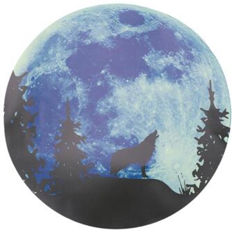 Glow in the Dark Muurstickers Bos Dieren met Maan Achtergrondgeluid Verwisselbare Muur Sticker (001)