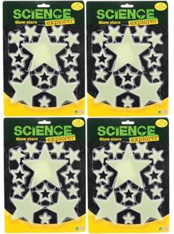 Glow in the Dark sterren - 42x stuks - plafond en muur - Heelal stickers