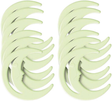 Glow in the dark stickers - 12x stuks - Maan - 8 cm - Lichtgevende stickers - Kinderkamer