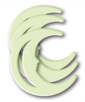Glow in the dark stickers - 6x stuks - Maan - 8 cm - Lichtgevende stickers - Kinderkamer