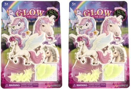 Glow in the dark stickers unicorn 24-dlg verschillende
