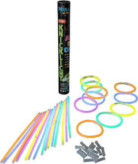 Glow in the dark sticks - 25x sticks van 20 cm - multi kleuren breaklights - Verkleedsieraden Multikleur