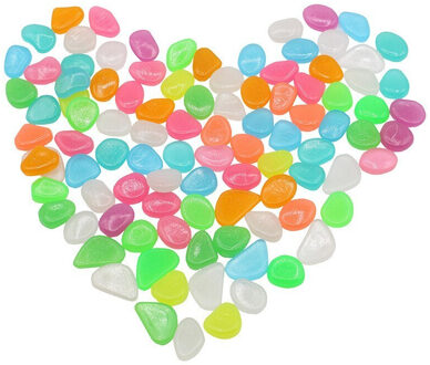 Glow In The Dark Tuin Loopbruggen Tuin Plant Decoratie Lichtgevende Kunstmatige Steen Voor Aquarium Aquarium Decoratie geel 100pos