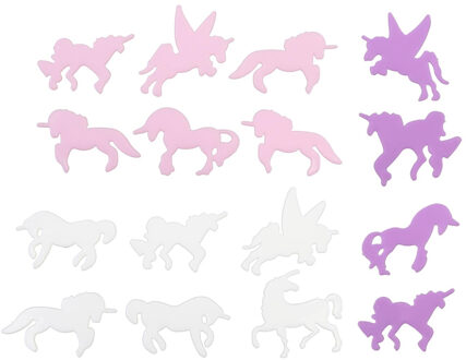 Glow in the dark Unicorn - 16x stuks - multi color