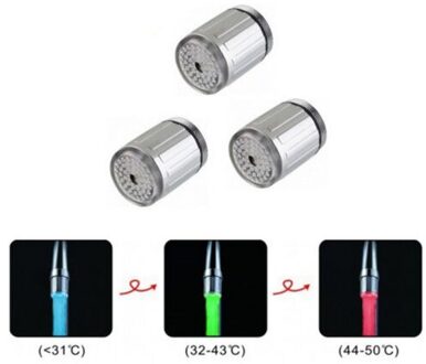 Glow Led Kraan Temperatuur Sensor Licht Keuken Douche Led Kraan Temperatuur Sensor Kraan Push Connector Voor Water 3 kleur
