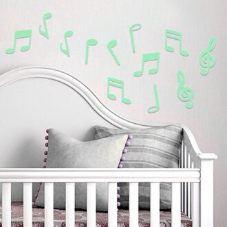 Glow Party Diy Verwijderbare Shining Decals Muziek Symbool Lichtgevende Muursticker Slaapkamer Gebruik Kinderkamer Pvc Home Decor
